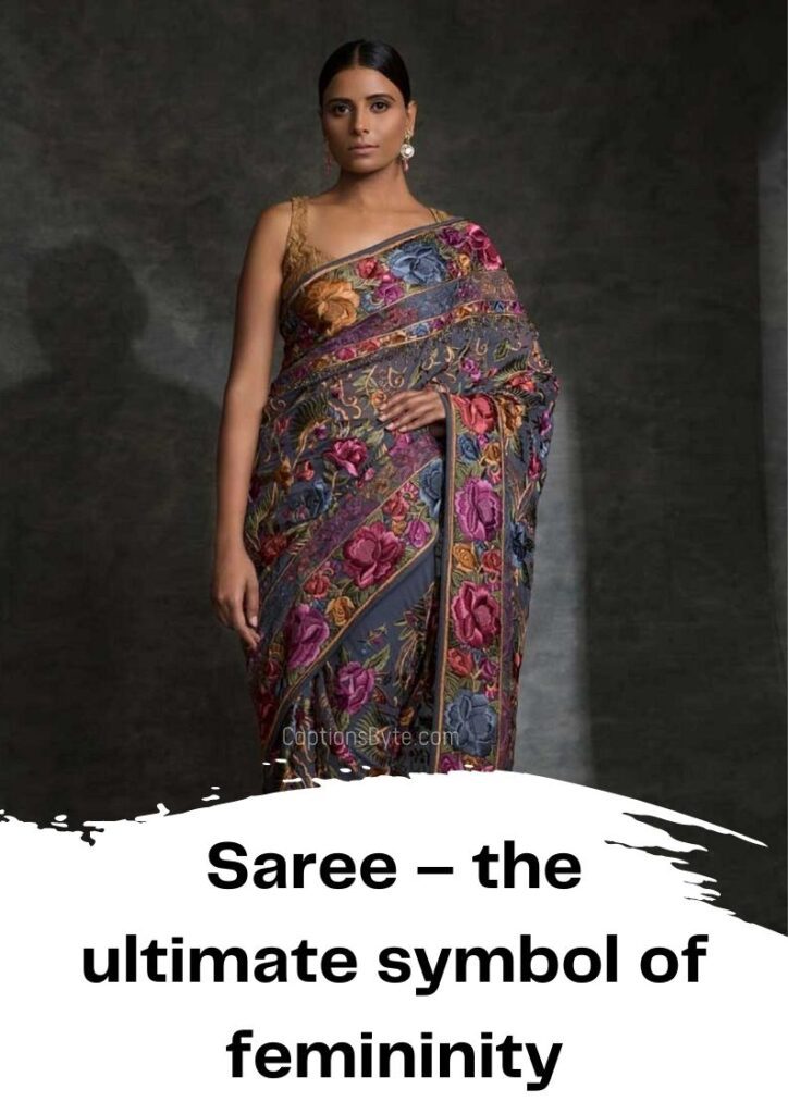 caption on saree