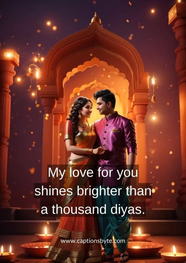 Diwali captions for couples